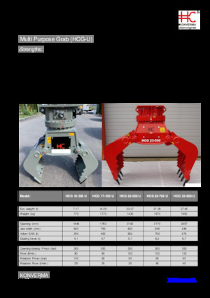 Chwytaki do sortowania i prac wyburzeniowych Konverma HCG 17-450-U
