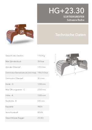 Chwytaki do sortowania i prac wyburzeniowych Promove HG+ 23.30