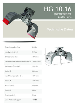 Chwytaki do sortowania i prac wyburzeniowych Promove HG 10.16