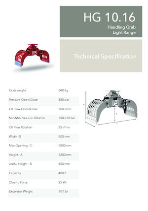 Chwytaki do sortowania i prac wyburzeniowych Promove HG 10.16