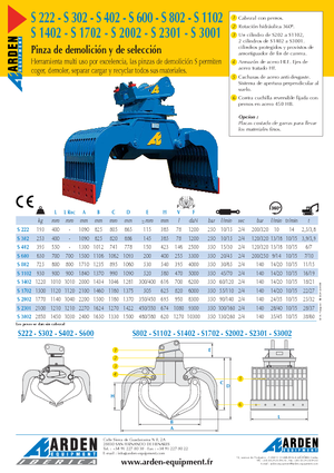 Chwytaki do sortowania i prac wyburzeniowych Arden S 3001