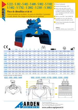 Chwytaki do sortowania i prac wyburzeniowych Arden S 3001