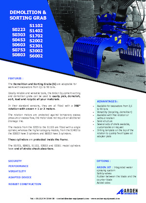 Chwytaki do sortowania i prac wyburzeniowych Arden S0753