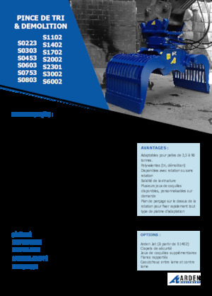 Chwytaki do sortowania i prac wyburzeniowych Arden S2002
