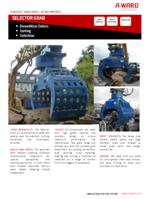 Chwytaki do sortowania i prac wyburzeniowych A-Ward S200