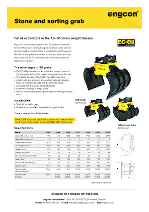 Chwytaki do sortowania i prac wyburzeniowych engcon SG06