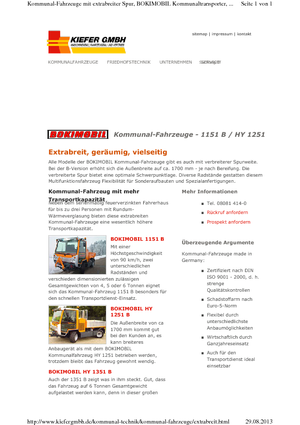 Traktory miejskie z zaczepem przednim Reform Werke Boki 1151 B