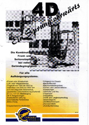 Spalinowe podwieszane wózki widłowe Cangaru / Transmanut 4D.5D5.3.2028 F