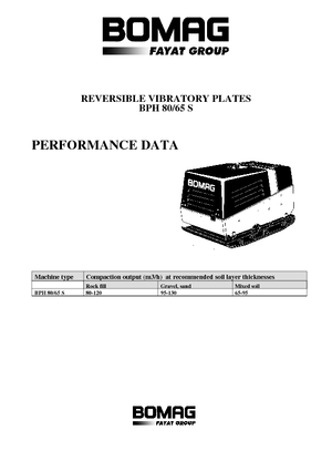 Rewersyjne Zagęszczarki / płyty wibracyjne Bomag BPH 80/65 S