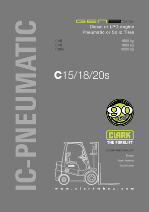 Wózki widłowe z silnikiem wysokoprężnym Clark C 15 D