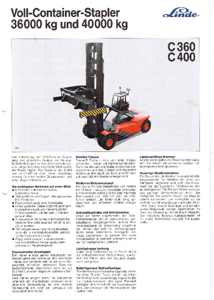 Wózki widłowe z silnikiem wysokoprężnym Linde C 400/3