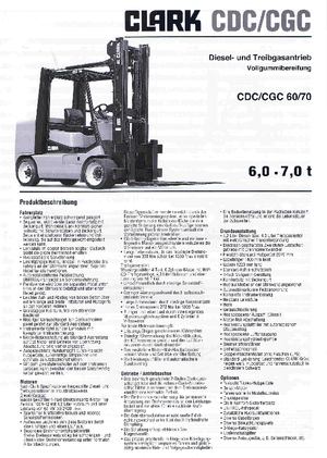 Wózki widłowe z silnikiem wysokoprężnym Clark CDC 60