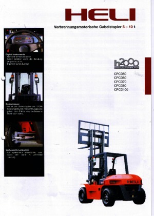Wózki widłowe z silnikiem wysokoprężnym Heli CPCD 100 W