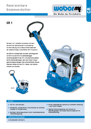 Rewersyjne Zagęszczarki / płyty wibracyjne weber mt CR 1