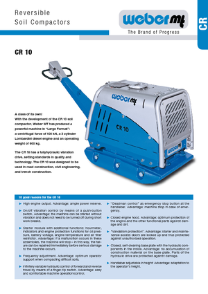 Rewersyjne Zagęszczarki / płyty wibracyjne weber mt CR 10