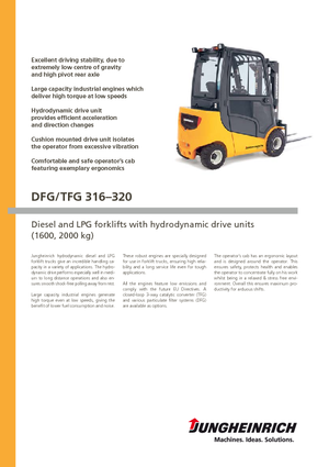 Wózki widłowe z silnikiem wysokoprężnym Jungheinrich DFG 320