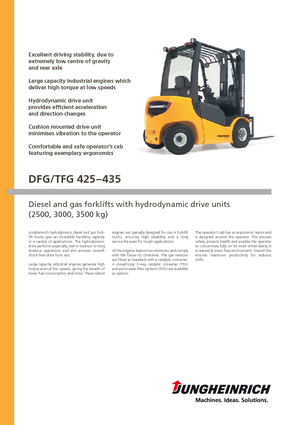 Wózki widłowe z silnikiem wysokoprężnym Jungheinrich DFG 425