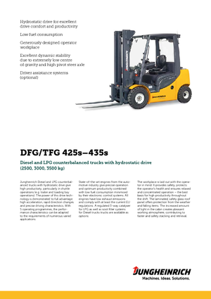 Wózki widłowe z silnikiem wysokoprężnym Jungheinrich DFG 435s