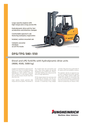 Wózki widłowe z silnikiem wysokoprężnym Jungheinrich DFG 540