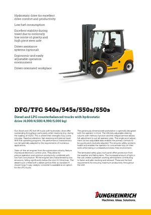 Wózki widłowe z silnikiem wysokoprężnym Jungheinrich DFG 550s