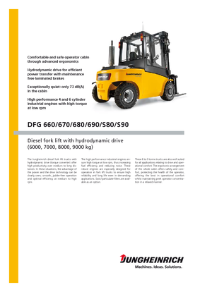 Wózki widłowe z silnikiem wysokoprężnym Jungheinrich DFG S80