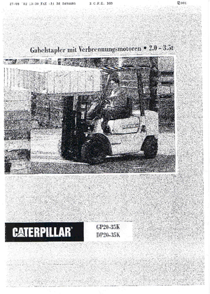 Wózki widłowe z silnikiem wysokoprężnym Caterpillar DP 25 K