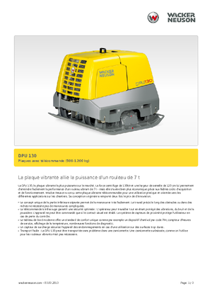 Rewersyjne Zagęszczarki / płyty wibracyjne Wacker Neuson DPU130Le