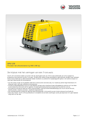 Rewersyjne Zagęszczarki / płyty wibracyjne Wacker Neuson DPU130Le