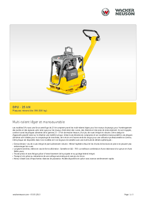 Rewersyjne Zagęszczarki / płyty wibracyjne Wacker Neuson DPU 2560Hts