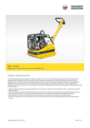 Rewersyjne Zagęszczarki / płyty wibracyjne Wacker Neuson DPU45Ye h