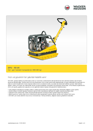 Rewersyjne Zagęszczarki / płyty wibracyjne Wacker Neuson DPU45Ye h
