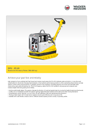 Rewersyjne Zagęszczarki / płyty wibracyjne Wacker Neuson DPU 4545 H