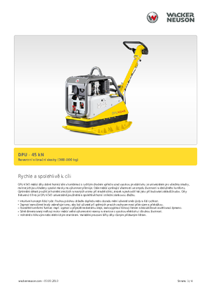 Rewersyjne Zagęszczarki / płyty wibracyjne Wacker Neuson DPU 4545 He