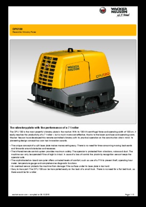 Rewersyjne Zagęszczarki / płyty wibracyjne Wacker Neuson DPU 130 r