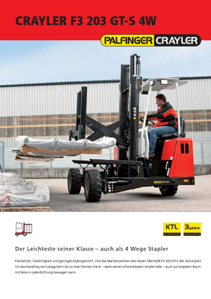 Spalinowe podwieszane wózki widłowe Palfinger F3 203 GT-S 4W