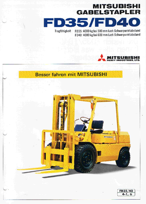 Wózki widłowe z silnikiem wysokoprężnym Mitsubishi FD 35 AT