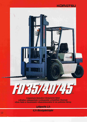 Wózki widłowe z silnikiem wysokoprężnym Komatsu FD 35 T-5 E