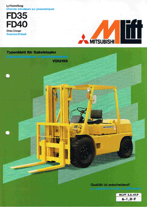Wózki widłowe z silnikiem wysokoprężnym Mitsubishi FD 40 T