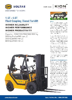 Wózki widłowe z silnikiem wysokoprężnym OM DVX 15 FC