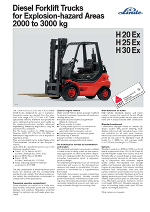 Spalinowe antywybuchowe wózki widłowe Linde H 20 D EX Zone 2