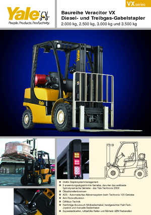 Wózki widłowe z silnikiem wysokoprężnym Yale GDP 25VX