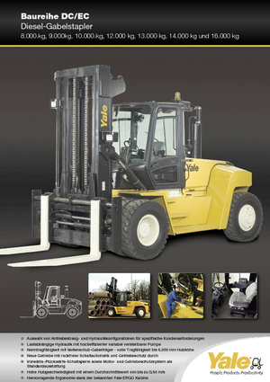 Wózki widłowe z silnikiem wysokoprężnym Yale GDP 80 DC