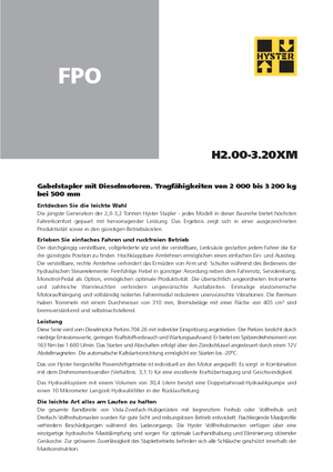 Wózki widłowe z silnikiem wysokoprężnym Hyster H 3.00 XM