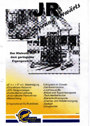 Spalinowe podwieszane wózki widłowe Cangaru / Transmanut JR 3-4.3.1028 F o. DR