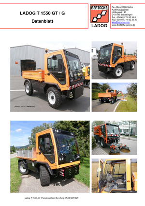 Traktory miejskie z zaczepem przednim Bertsche Ladog T 1550