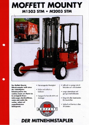 Spalinowe podwieszane wózki widłowe Moffett M 1503 STM