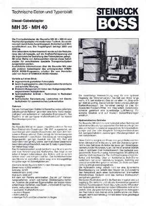 Wózki widłowe z silnikiem wysokoprężnym Steinbock MH 40