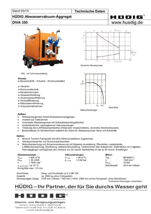 Agregaty do obniżania wód gruntowych Hüdig Diva 350 Whisper