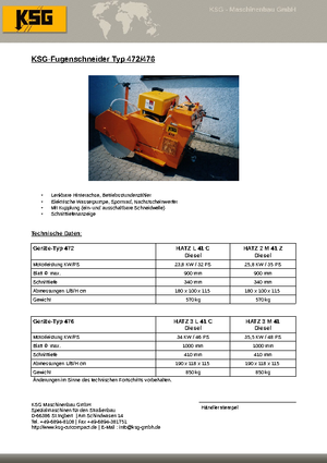 Przecinarki jezdne KSG-Maschinenbau KSG 476