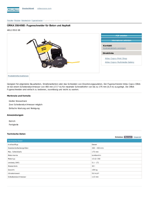 Przecinarki jezdne Atlas Copco Orka 350D